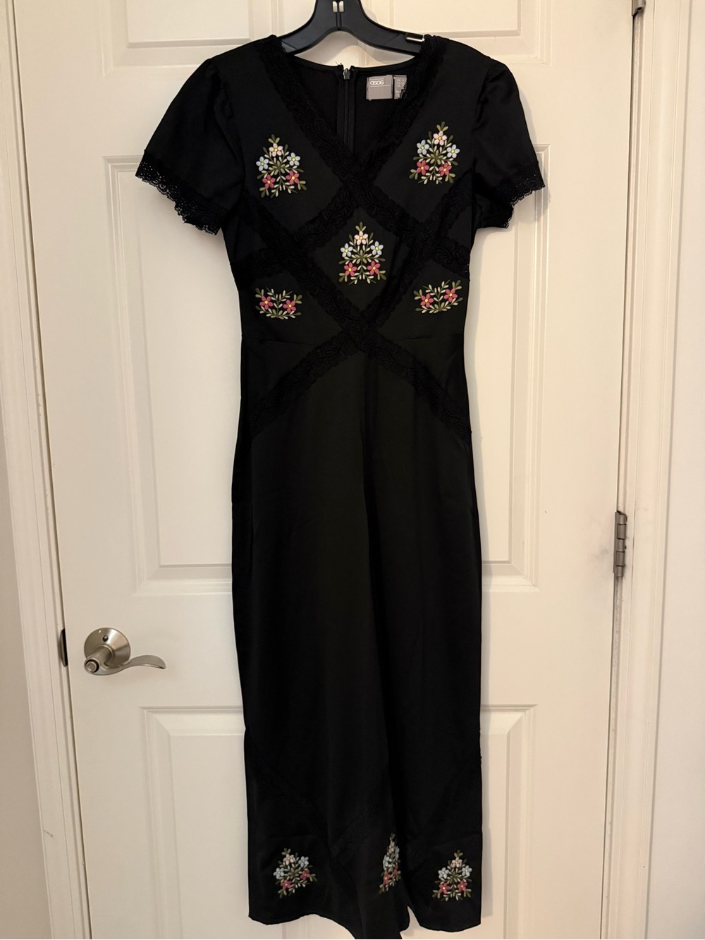 ASOS Black Floral Embroidered Romper